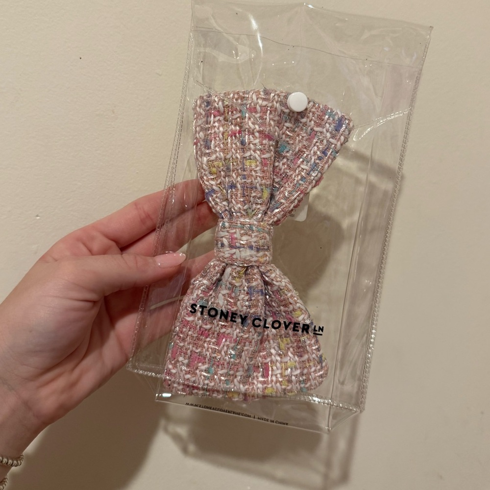 Pastel Twead Bow Brooch Clip Stoney Clover Lane Libby Birthday Collection NWT